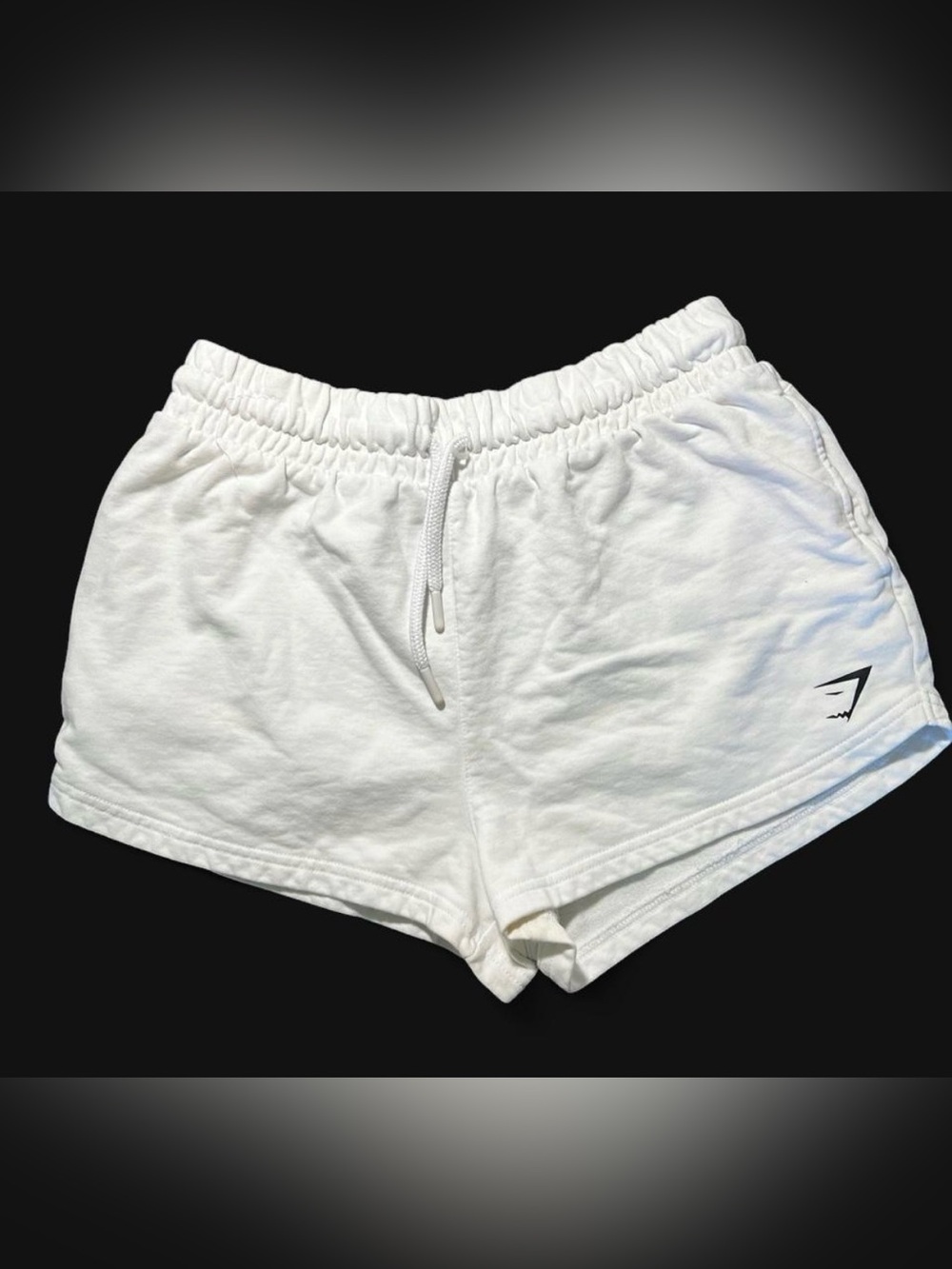 Gymshark Women's White Elastic Drawstring Athletic Shorts